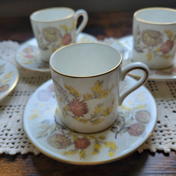 Wedgwood Litchfield Demitasse Espresso Cups Saucers SET Of 4 - Picture 6 of 10